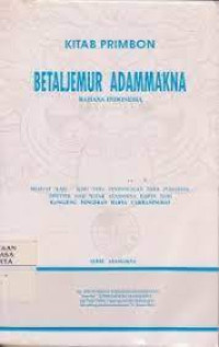 Image of Kitab Primbon: betaljemur adammakna